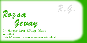 rozsa gevay business card