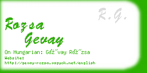 rozsa gevay business card